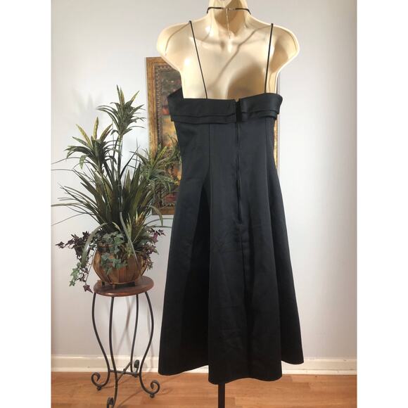 Jump Apparel Dress Women Size 7 Black Spaghetti Strap Fit Flare Party Formal - Picture 4 of 7